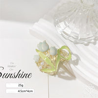 Thumbnail for Chic Enamel Pearl Charm Tulip High Ponytail Hair Claw - ArtGalleryZen