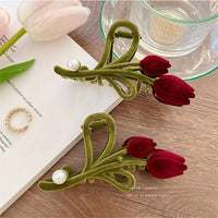 Thumbnail for Chic Flocking Tulip Chignon Claw Clip Hair Clip - ArtGalleryZen