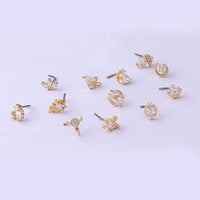 Thumbnail for Chic Gold Silver Tone CZ Inlaid Stainless Steel Nose Piercing Nose Stud - ArtGalleryZen