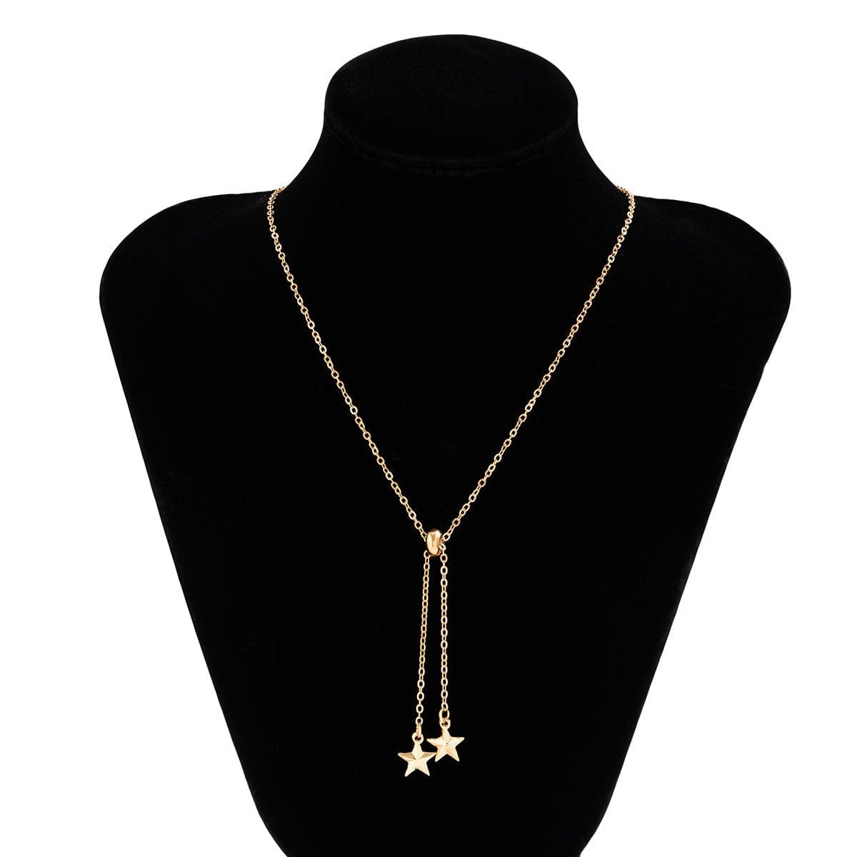 Chic Gold Silver Tone Star Charm Cable Chain Y Necklace - ArtGalleryZen