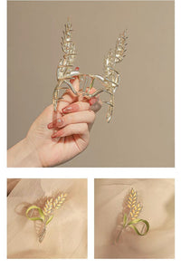 Thumbnail for Chic Golden Ears Of Wheat Chignon Claw Clip Hair Clip - ArtGalleryZen