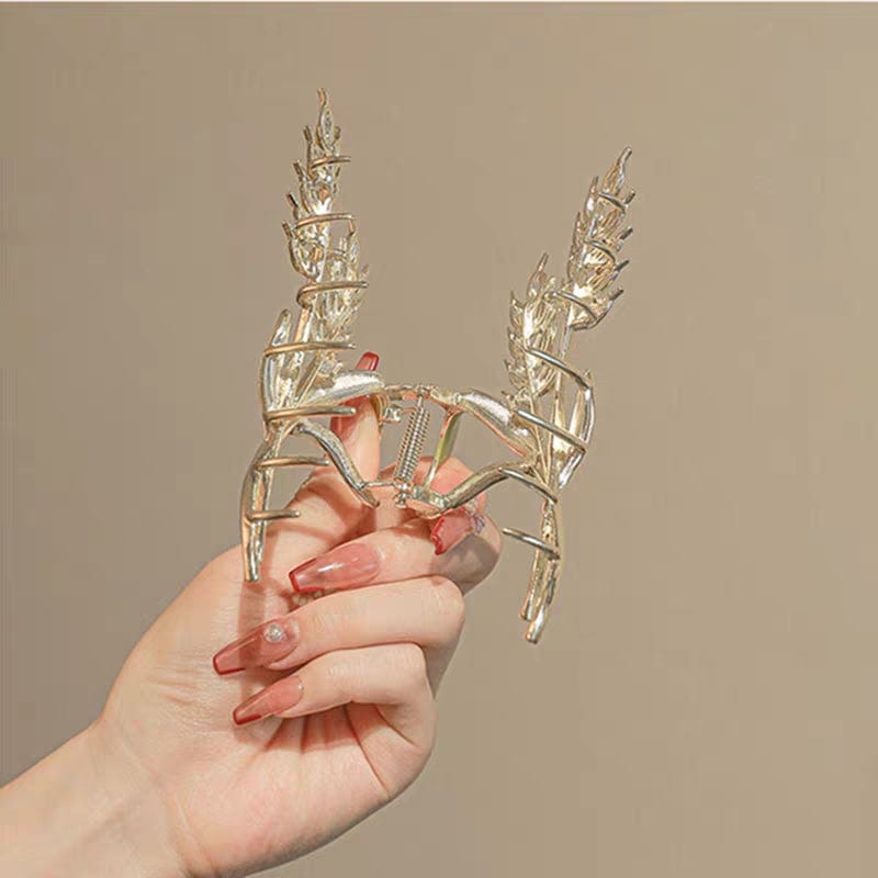 Chic Golden Ears Of Wheat Chignon Claw Clip Hair Clip - ArtGalleryZen