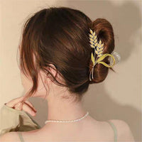 Thumbnail for Chic Golden Ears Of Wheat Chignon Claw Clip Hair Clip - ArtGalleryZen