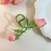 Thumbnail for Chic Handmade Colorful Enamel Tulip Chignon Claw Clip Hair Clip - ArtGalleryZen