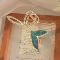 Thumbnail for Chic Handmade Enamel Mermaid Pearl Charm Chignon Claw Clip Hair Clip - ArtGalleryZen