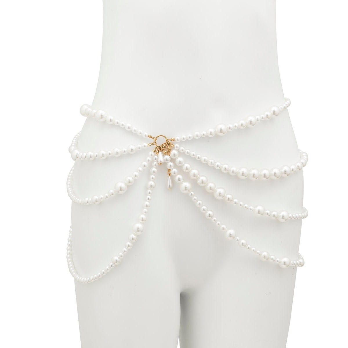 Chic Layered Chunky Pearl Waist Chain - ArtGalleryZen