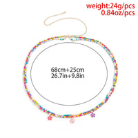 Thumbnail for Chic Layered Colorful Enamel Flower Tassel Seed Beaded Waist Chain - ArtGalleryZen