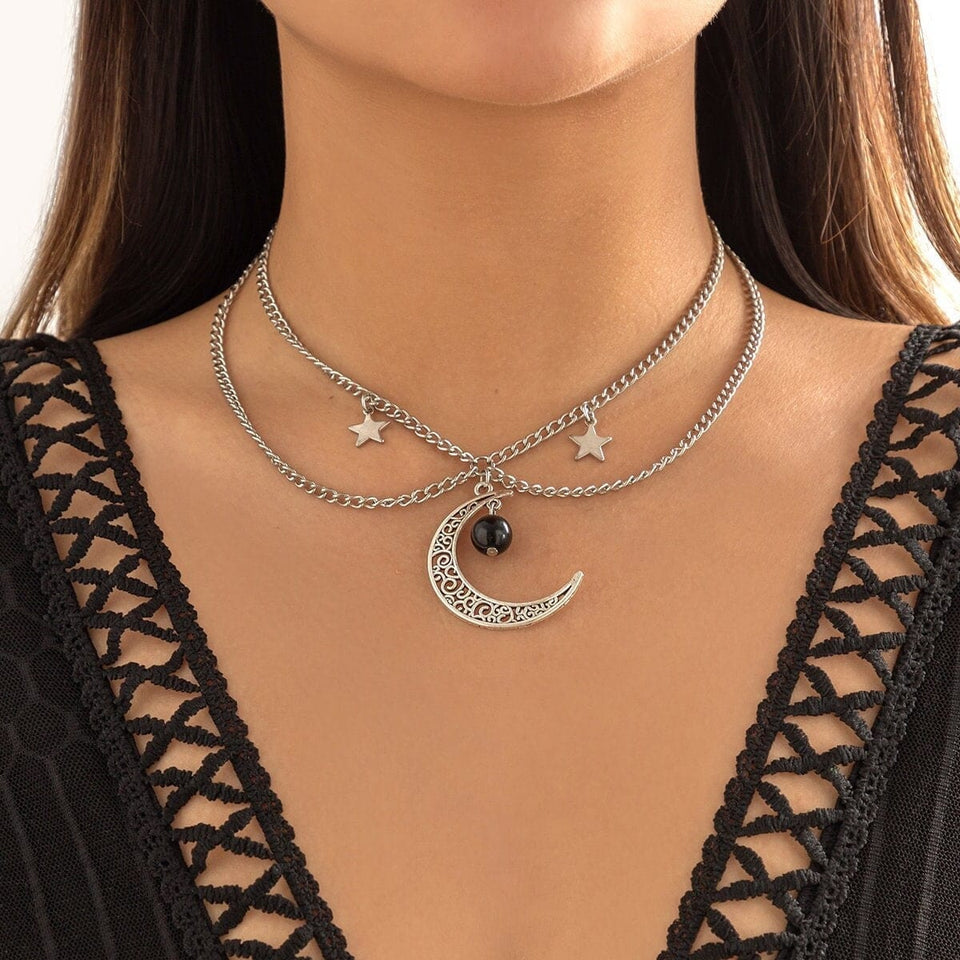 Gothic Moon Choker Necklace | Chain Necklace Witch | Witches Jewelry Gothic  - Crystal - Aliexpress