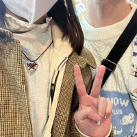 Thumbnail for Chic Natural Crystal Heart Pendant Choker Necklace - ArtGalleryZen