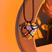 Thumbnail for Chic Natural Crystal Heart Pendant Choker Necklace - ArtGalleryZen