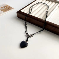 Thumbnail for Chic Opal Heart Pendant Matching Necklace - ArtGalleryZen