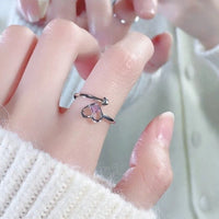 Thumbnail for Chic Pink Crystal Devil Heart Ring - ArtGalleryZen