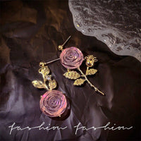 Thumbnail for Chic Pink Crystal Rose Earrings - ArtGalleryZen