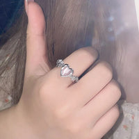 Thumbnail for Chic Pink Opal Heart Ring - ArtGalleryZen