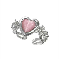 Thumbnail for Chic Pink Opal Heart Ring - ArtGalleryZen