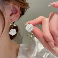 Thumbnail for Chic Resin White Flower Dangle Earrings - ArtGalleryZen
