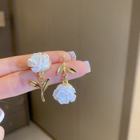 Thumbnail for Chic Resin White Flower Dangle Earrings - ArtGalleryZen