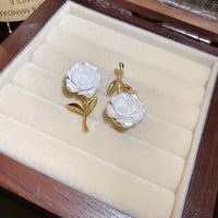 Thumbnail for Chic Resin White Flower Dangle Earrings - ArtGalleryZen