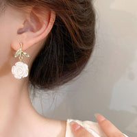 Thumbnail for Chic Resin White Flower Dangle Earrings - ArtGalleryZen