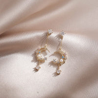 Thumbnail for Chic Rhinestone Inlaid Moon Phase Dangle Earrings - ArtGalleryZen