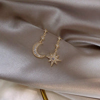 Thumbnail for Chic Rhinestone Inlaid Moon Star Dangle Earrings - ArtGalleryZen
