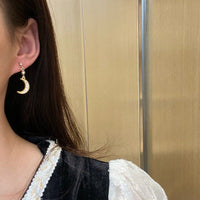 Thumbnail for Chic Rhinestone Inlaid Moon Star Dangle Earrings - ArtGalleryZen
