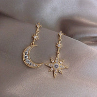 Thumbnail for Chic Rhinestone Inlaid Moon Star Dangle Earrings - ArtGalleryZen