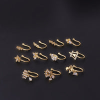 Thumbnail for Chic Rhinestone Inlaid Non Piercing Nose Cuff Nose Ring - ArtGalleryZen