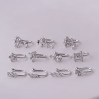 Thumbnail for Chic Rhinestone Inlaid Non Piercing Nose Cuff Nose Ring - ArtGalleryZen