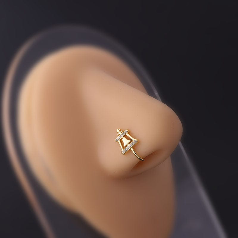 Chic Rhinestone Inlaid Non Piercing Nose Cuff Nose Ring - ArtGalleryZen
