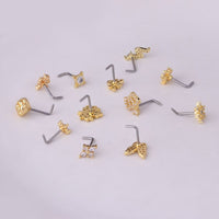 Thumbnail for Chic Rhinestone Inlaid Surgical Steel Nose Piercing Nose Stud - ArtGalleryZen