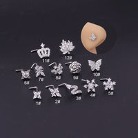 Thumbnail for Chic Rhinestone Inlaid Surgical Steel Nose Piercing Nose Stud - ArtGalleryZen