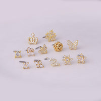 Thumbnail for Chic Rhinestone Inlaid Surgical Steel Nose Piercing Nose Stud - ArtGalleryZen