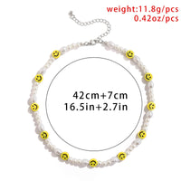 Thumbnail for Chic Smiley Pearl Chain Choker Necklace - ArtGalleryZen