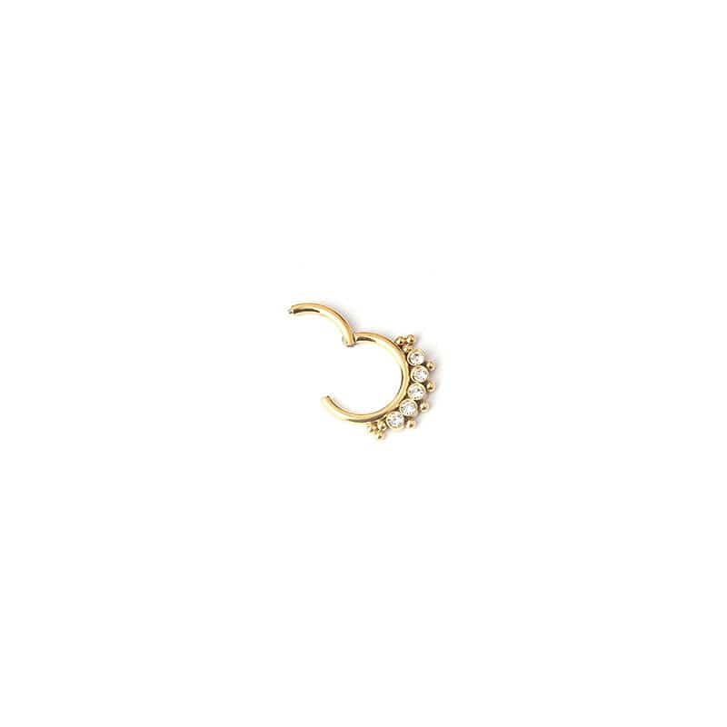 Chic Stainless Steel CZ Inlaid Nose Piercing Septum Ring Hoop - ArtGalleryZen