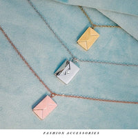 Thumbnail for Chic Titanium Steel Envelope Locket Pendant With LOVE YOU Letter Chain Necklace - ArtGalleryZen