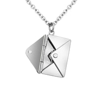 Thumbnail for Chic Titanium Steel Envelope Locket Pendant With LOVE YOU Letter Chain Necklace - ArtGalleryZen