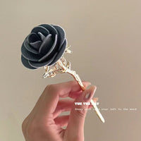 Thumbnail for Chic Velvet Rose Chignon Hair Fork Hair Pin - ArtGalleryZen