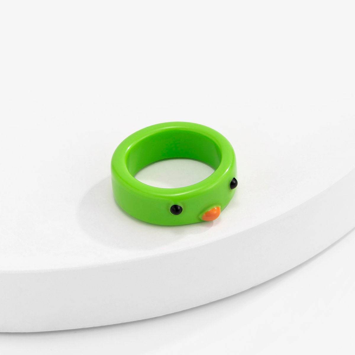 Colorful Resin Duck Pattern Ring - ArtGalleryZen