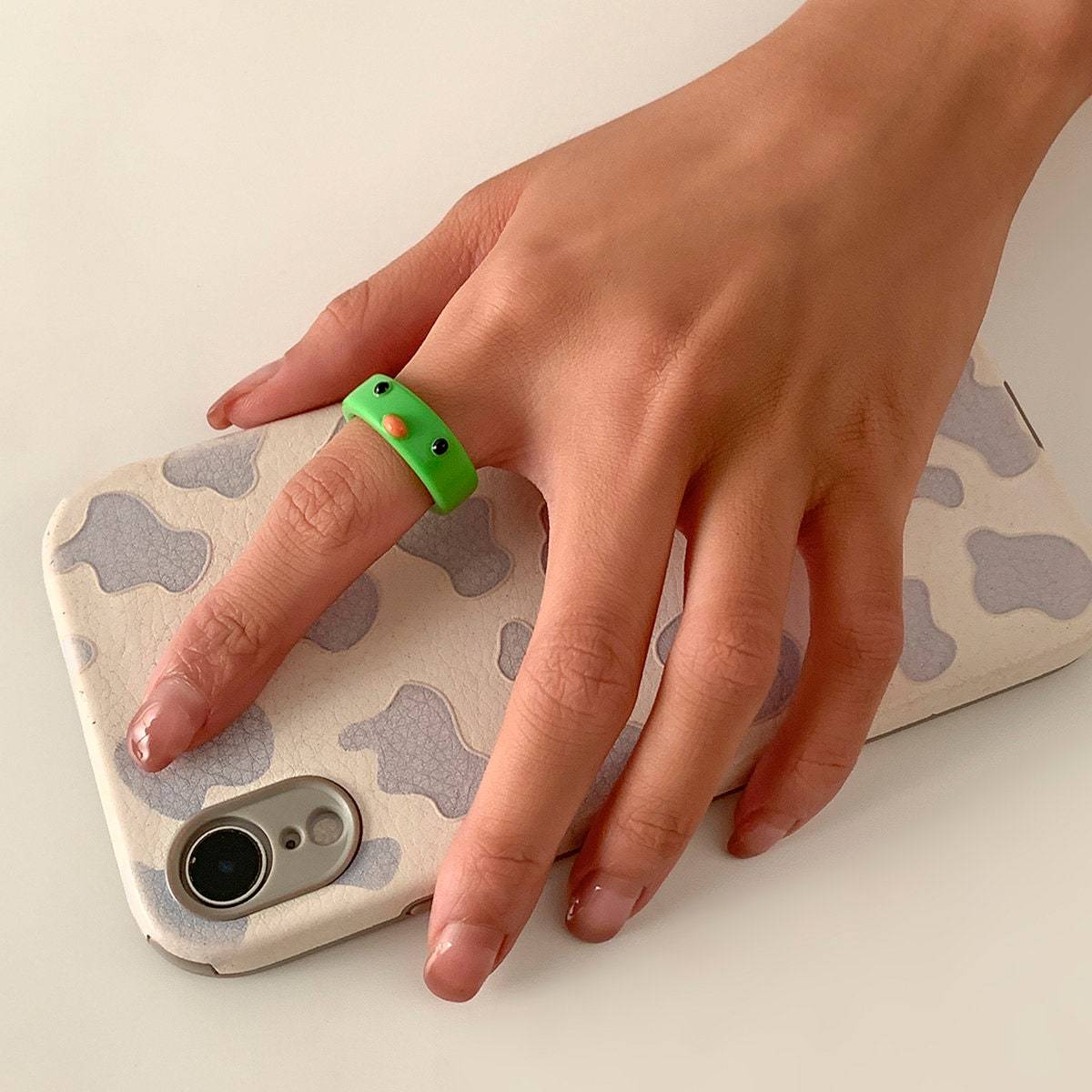 Colorful Resin Duck Pattern Ring - ArtGalleryZen