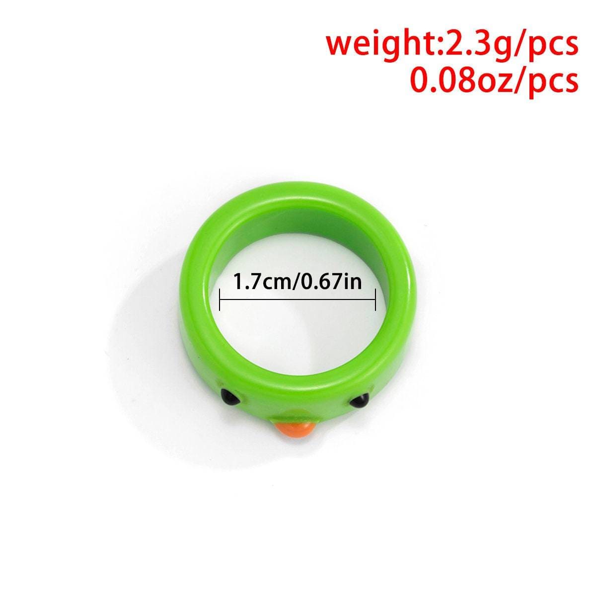 Colorful Resin Duck Pattern Ring - ArtGalleryZen