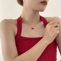 Thumbnail for Dainty 18K Gold Filled CZ Inlaid Crystal Cherry Pendant Necklace Earrings Set - ArtGalleryZen
