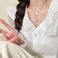 Thumbnail for Dainty 18K Gold Filled Opal Heart Pendant Choker Necklace - ArtGalleryZen