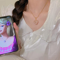 Thumbnail for Dainty 18K Gold Filled Opal Heart Pendant Choker Necklace - ArtGalleryZen