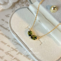 Thumbnail for Dainty 24k Gold Plated Emerald Heart Necklace - ArtGalleryZen