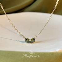 Thumbnail for Dainty 24k Gold Plated Emerald Heart Necklace - ArtGalleryZen