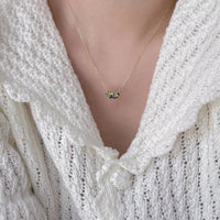 Thumbnail for Dainty 24k Gold Plated Emerald Heart Necklace - ArtGalleryZen