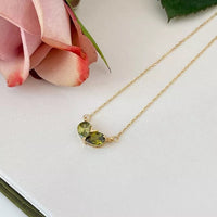 Thumbnail for Dainty 24k Gold Plated Emerald Heart Necklace - ArtGalleryZen