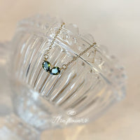 Thumbnail for Dainty 24k Gold Plated Emerald Heart Necklace - ArtGalleryZen