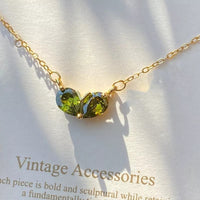 Thumbnail for Dainty 24k Gold Plated Emerald Heart Necklace - ArtGalleryZen